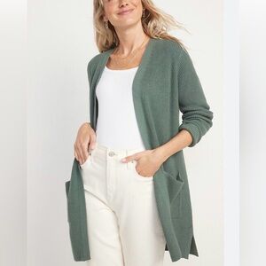 Old Navy Shaker Stitch Long line open front cardigan sweater size large